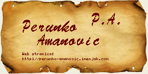 Perunko Amanović vizit kartica